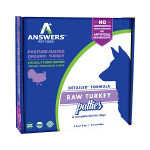 Answers Pet Food Detailed Formula Turkey Raw Frozen Dog Food 4lb 8oz Patties Discount