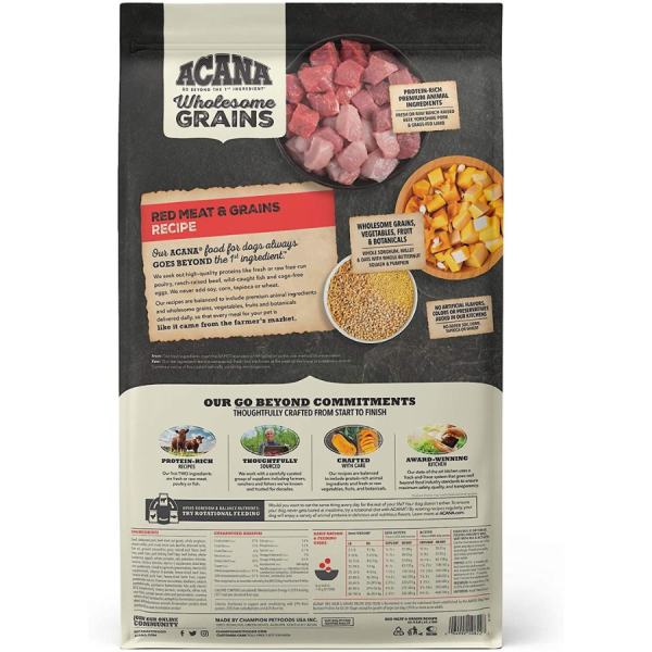 Acana Wholesome Grains Red Meat Recipe Dry Dog Food Hot on Sale