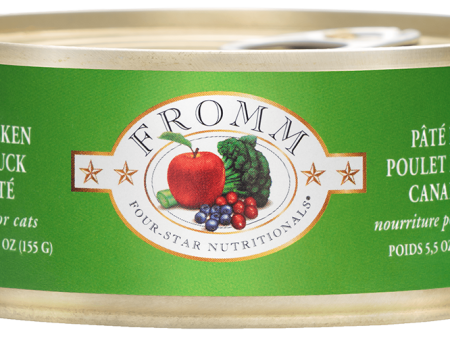 Fromm Four-Star Chicken & Duck Pate Canned Cat Food, 5-oz For Sale