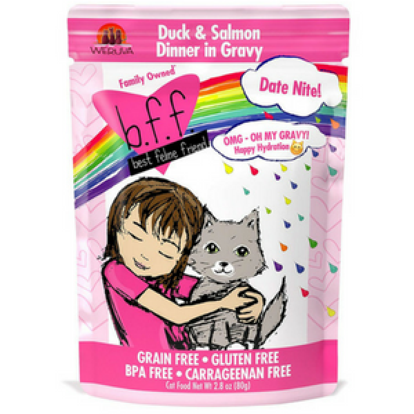 Weruva BFF OMG Duck & Salmon Date Night! Dinner in Gravy Wet Cat Food Pouches 2.8 oz Online