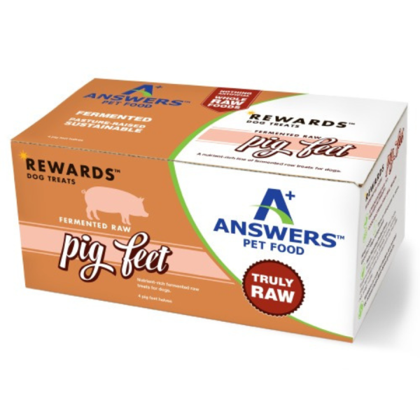 Answers Pet Food Pig Feet Halves Dog Treats, 4 ct Supply