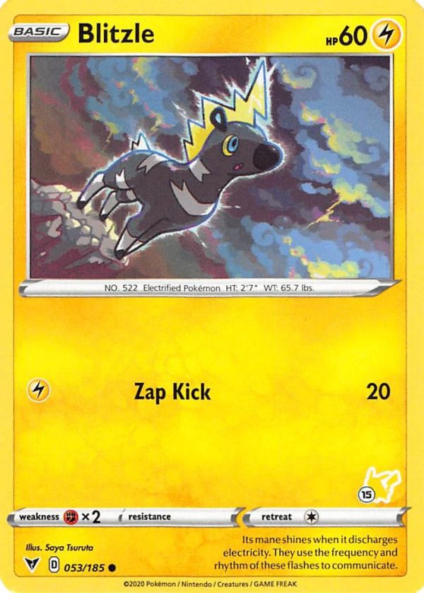 Blitzle (053 185) (Pikachu Stamp #15) [Battle Academy 2022] Online Hot Sale