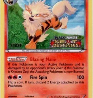 Arcanine (12 99) (Staff Prerelease Promo) [Black & White: Black Star Promos] For Cheap